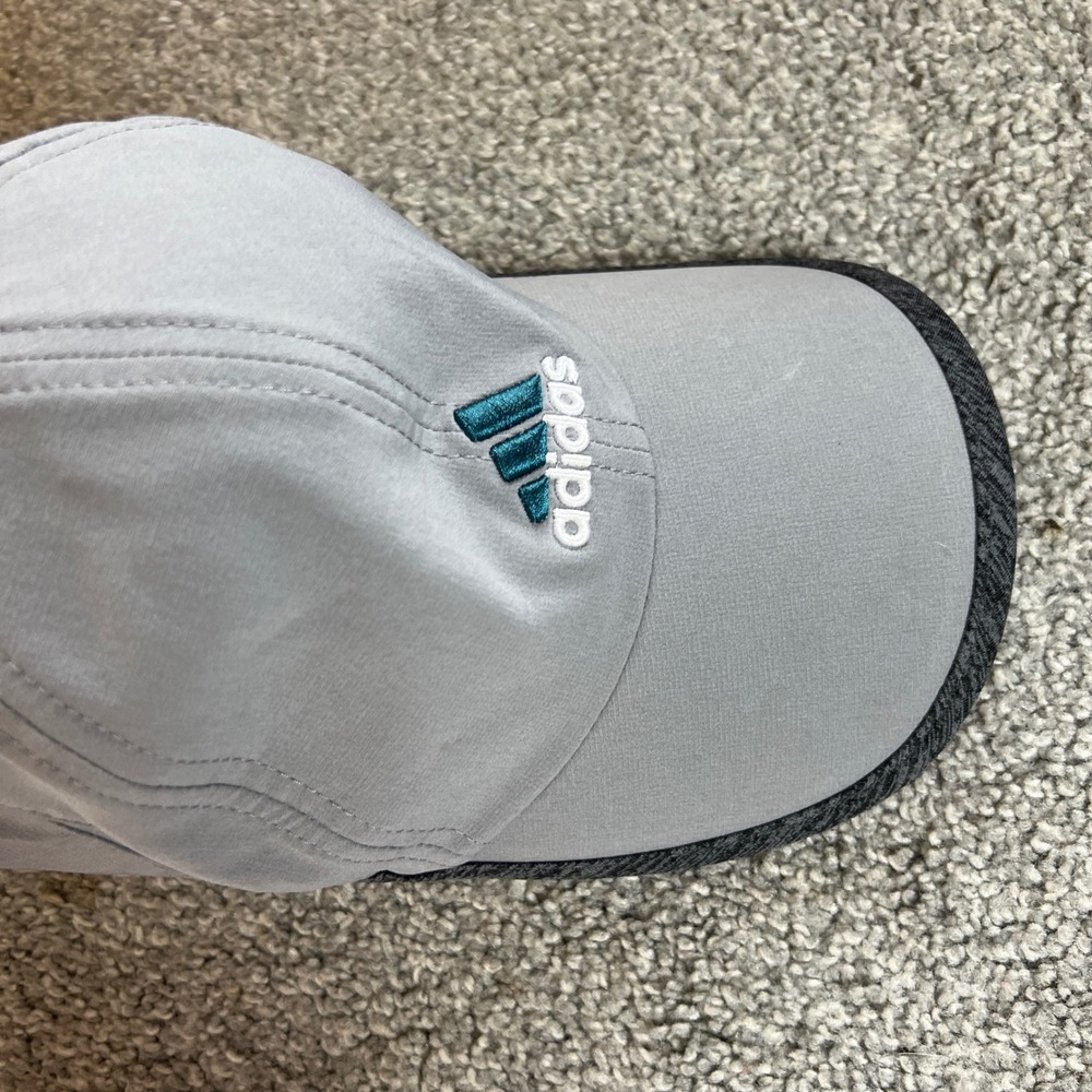Adidas Adizero Running Hat Womens Grey Teal Adjustable Performance Cap athletic - Picture 9 of 12